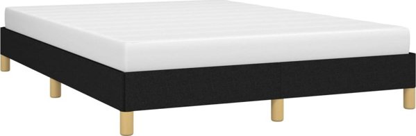 vidaXL Πλαίσιο κρεβατιού, μαύρο, 140x190 εκ., επενδυμένο με ύφασμα