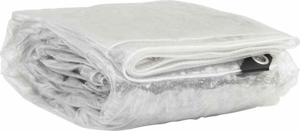 vidaXL Przezroczysta plandeka z oczkami 8x8 m PVC