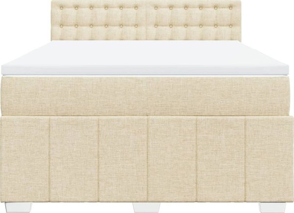 vidaXL Κρεβάτι κοντινεντάλ με στρώμα κρεμ 140x200 cm ύφασμα