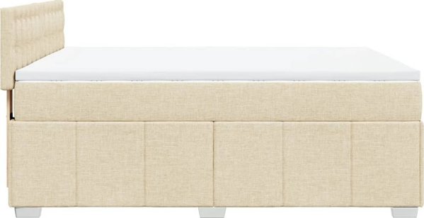 vidaXL Κρεβάτι κοντινεντάλ με στρώμα κρεμ 140x200 cm ύφασμα
