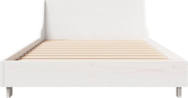 vidaXL Rama κρεβατιού χωρίς στρώμα, λευκή, 90x190 εκ, μασίφ πεύκο