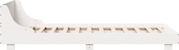 vidaXL Rama κρεβατιού χωρίς στρώμα, λευκή, 90x190 εκ, μασίφ πεύκο