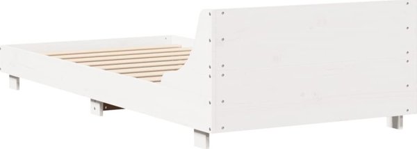 vidaXL Rama κρεβατιού χωρίς στρώμα, λευκή, 90x190 εκ, μασίφ πεύκο