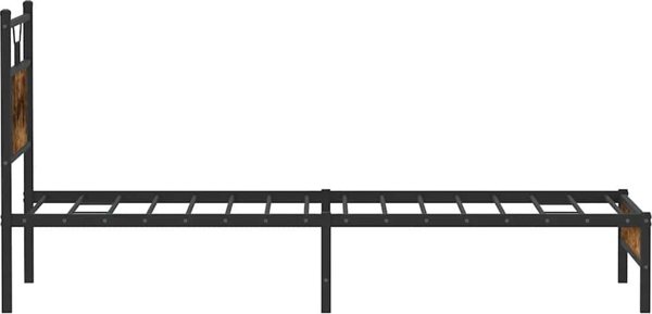 Κρεβάτι vidaXL χωρίς στρώμα, καπνισμένη δρυς 90x200 cm