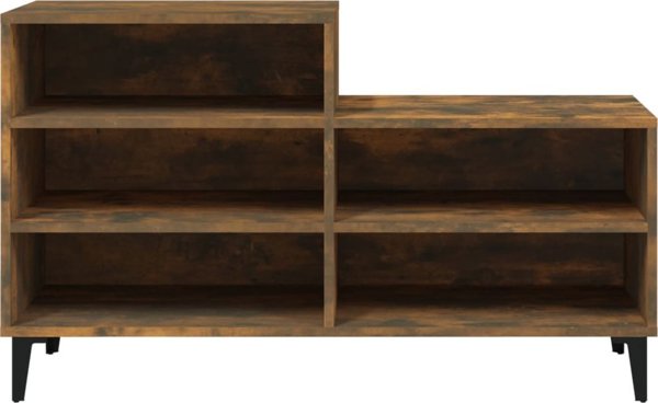 vidaXL Ραφιέρα παπουτσιών, καπνιστό δρυς, 102x36x60 εκ.