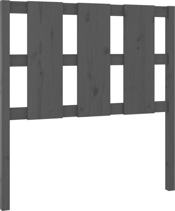 Κεφαλάρι κρεβατιού vidaXL, γκρι, 105,5x4x100 cm, μασιφ ξυλο πευκου