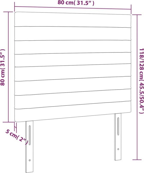 vidaXL Κεφαλάρι για κρεβάτι με LED, σκούρο μπλε, 80x5x118/128 cm