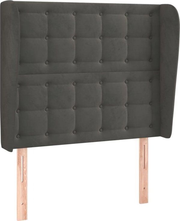 vidaXL Κεφαλάρι Uszak, σκούρο γκρι, 103x23x118/128 cm, βελούδο