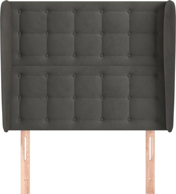 vidaXL Κεφαλάρι Uszak, σκούρο γκρι, 103x23x118/128 cm, βελούδο