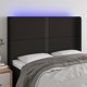 vidaXL Κεφαλάρι κρεβατιού με LED, μαύρο, 147x16x118/128 cm, ύφασμα