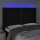 vidaXL Κεφαλάρι κρεβατιού με LED, μαύρο, 147x16x118/128 cm, ύφασμα