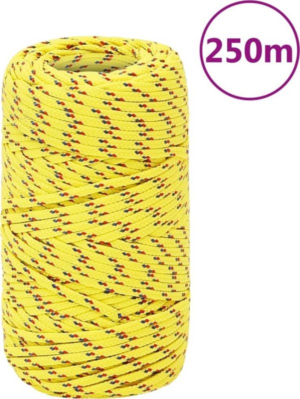 vidaXL Ναυτικό σχοινί, κίτρινο, 2 mm, 250 m, πολυπροπυλένιο