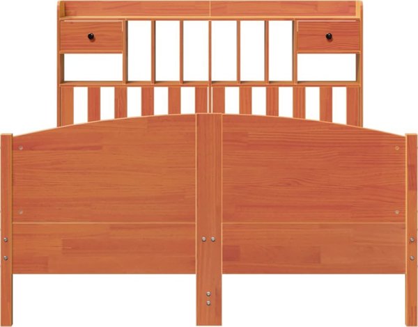 vidaXL Κρεβάτι με Ράφι, χωρίς Στρώμα, 140x200 cm, Μασίφ Πεύκο
