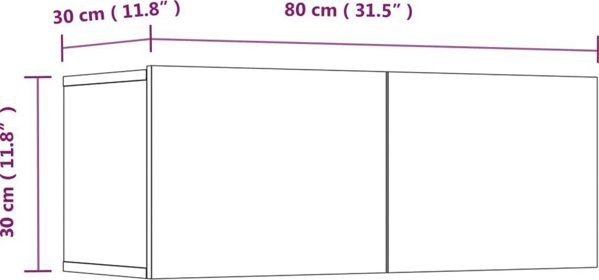 vidaXL Σετ 4 ντουλαπιών TV, απόχρωση γκρι μπετόν, υλικό ξυλοπροερχόμενο