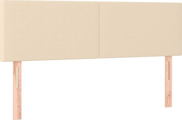 vidaXL Κρεβάτι Continental με στρώμα, κρεμ, ύφασμα, 140x190 cm