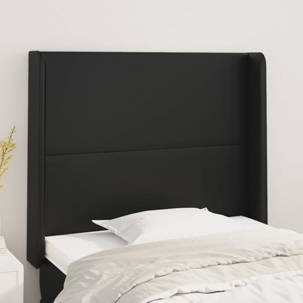vidaXL Κεφαλάρι Uszak, μαύρο, 103x16x118/128 cm, τεχνητό δέρμα
