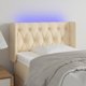 vidaXL Κεφαλάρι Κρεβατιού με LED, Κρεμ, 83x16x78/88 εκ, Ύφασμα