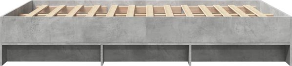 vidaXL Rama κρεβατιού γκρι τσιμέντου 135x190 cm από υλικό ξύλου