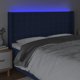 vidaXL Κεφαλάρι για κρεβάτι με LED, μπλε, 203x16x118/128 cm, ύφασμα