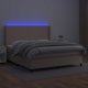 vidaXL Κρεβάτι Continental με στρώμα και φωτισμό LED cappuccino 160x200 cm