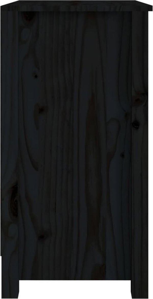 vidaXL Regal na ksiazki, czarny, 50x35x68 cm, lite drewno sosnowe