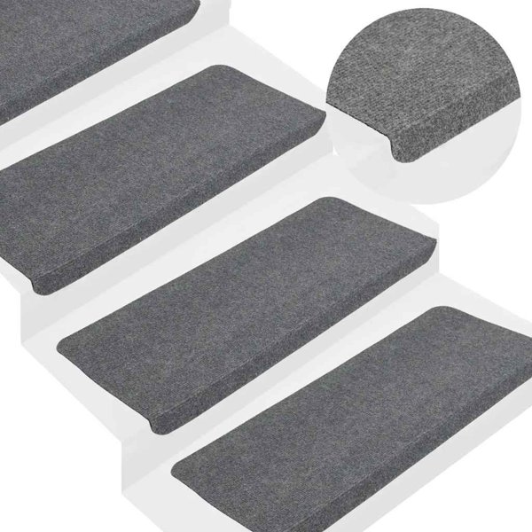 vidaXL Maty na schody samoprzylepne 30 szt. Szare 65x24,5x3,5 cm