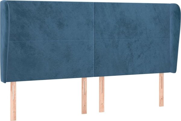 vidaXL Κεφαλάρι Uszak, σκούρο μπλε, 183x23x118/128 cm, βελούδο