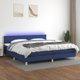vidaXL vidaXL Κοντινεντάλ κρεβάτι με στρώμα, μπλε 200x200 cm, ύφασμα