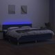 vidaXL vidaXL Κοντινεντάλ κρεβάτι με στρώμα, μπλε 200x200 cm, ύφασμα
