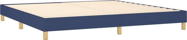 vidaXL vidaXL Κοντινεντάλ κρεβάτι με στρώμα, μπλε 200x200 cm, ύφασμα