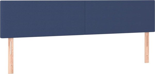 vidaXL vidaXL Κοντινεντάλ κρεβάτι με στρώμα, μπλε 200x200 cm, ύφασμα