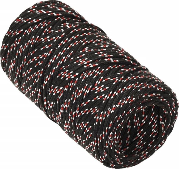 vidaXL Ιστιοπλοϊκή γραμμή, μαύρη, 2 mm, 500 m, πολυπροπυλένιο