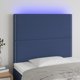 vidaXL Κεφαλάρι για κρεβάτι με LED, μπλε, 90x5x118/128 εκ, ύφασμα