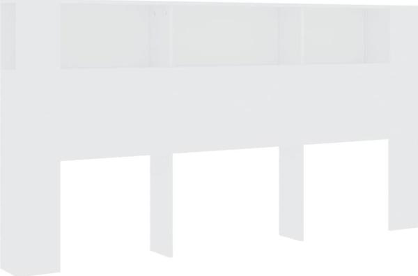 vidaXL Κεφαλάρι κρεβατιού με ράφια, λευκό, 200x18,5x104,5 cm