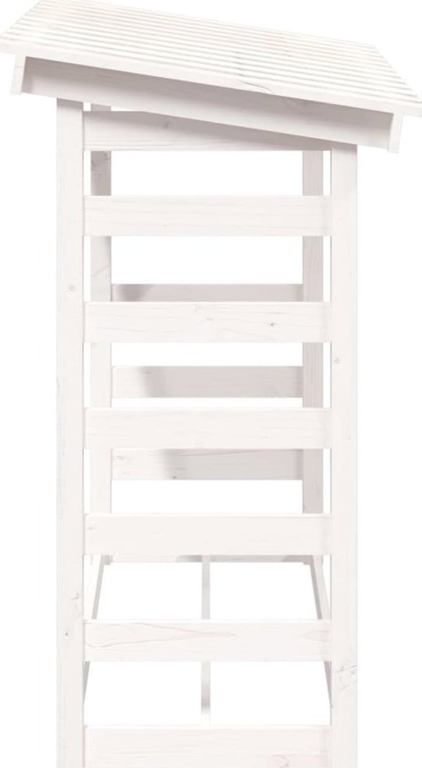 vidaXL Σταντ για ξύλα καυσόξυλα, λευκό, 108x64,5x110 cm, από πεύκο