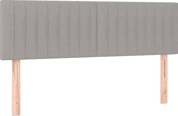vidaXL Lecho kontynentalne z materacem jasnoszare 140x190 cm tkanina