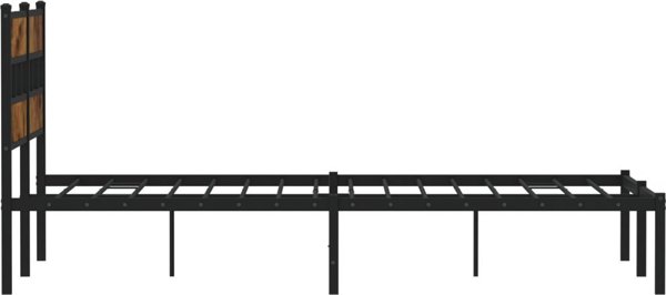 vidaXL Metalowa rama lozka bez materaca przydymiony dab 140x190 cm