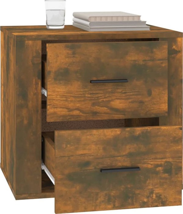 vidaXL Κομοδίνο σε απόχρωση σκούρας δρυός, 50x39x47 εκ.