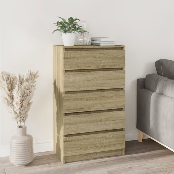 vidaXL Komoda, kolor dab sonoma, 60x36x103 cm, material drewnopochodny