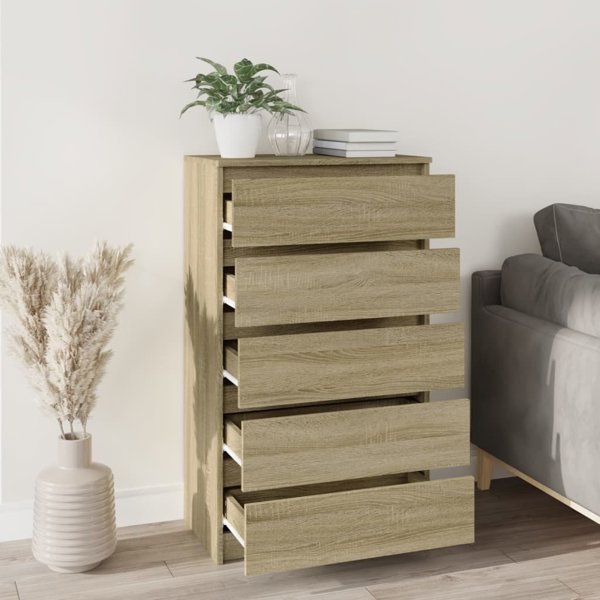 vidaXL Komoda, kolor dab sonoma, 60x36x103 cm, material drewnopochodny