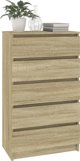 vidaXL Komoda, kolor dab sonoma, 60x36x103 cm, material drewnopochodny