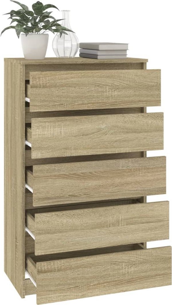 vidaXL Komoda, kolor dab sonoma, 60x36x103 cm, material drewnopochodny