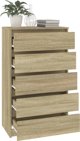 vidaXL Komoda, kolor dab sonoma, 60x36x103 cm, material drewnopochodny
