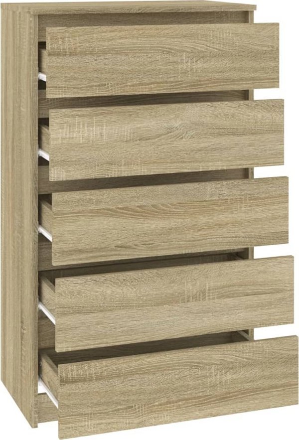 vidaXL Komoda, kolor dab sonoma, 60x36x103 cm, material drewnopochodny