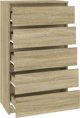 vidaXL Komoda, kolor dab sonoma, 60x36x103 cm, material drewnopochodny