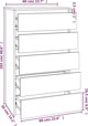 vidaXL Komoda, kolor dab sonoma, 60x36x103 cm, material drewnopochodny