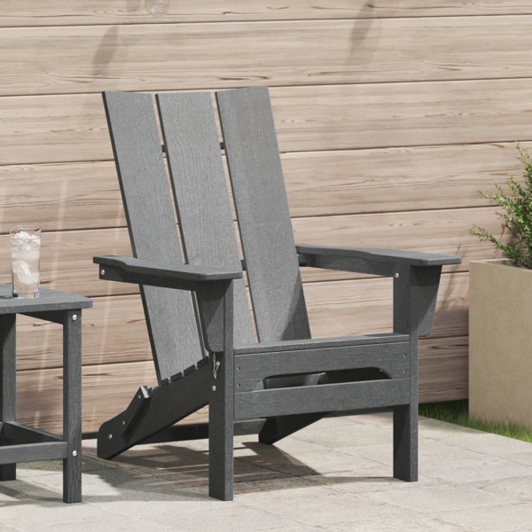 vidaXL Καρέκλα Adirondack, HDPE, Ανοιχτό Γκρι, 74,5x80,5x90 εκ.