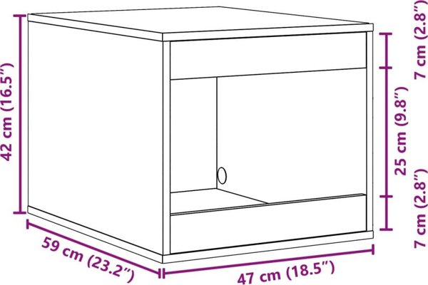 vidaXL Ντουλάπι για γατόπανο, καφέ δρυς, 47x59x42 εκ.