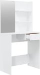 vidaXL Toaletka z lustrem biala wysoki polysk 74,5x40x141 cm