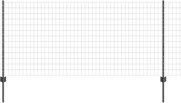vidaXL Περιφράξεση Euro με 22 κολόνες Γκρι 1x25 μ Σίδερο